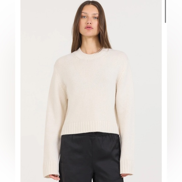 NWT Revolve One Grey Day OGD Ivory Scoop Neck Knit Sweater Small - Picture 1 of 7